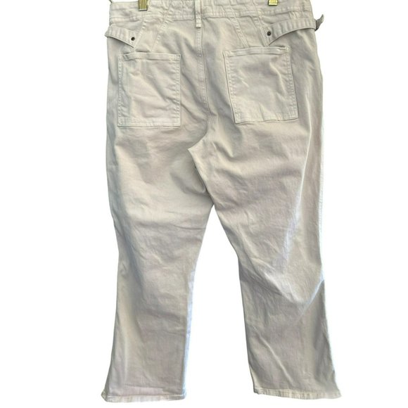 Anthropologie Women's Light Khaki Cargo Pants Size 31 Adjustable Waist - Picture 2 of 6